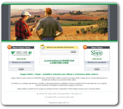 Il nuovo portale consente l'accesso ai siti di Isagro Italia e Siapa